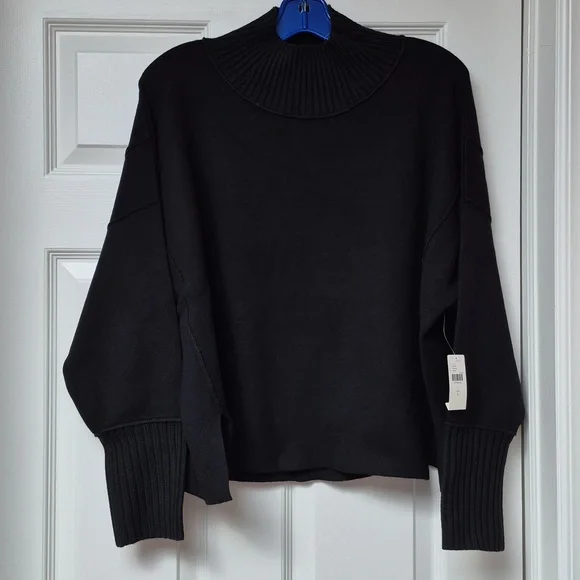 Anthropologie Logan Turtleneck Sweater In Black By Maeve Size Large, New W Tags - Picture 5 of 17